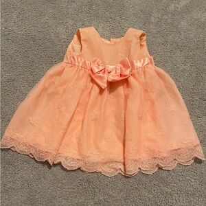 Babydoll Peach Lace Dress 3-6
